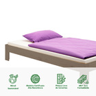 Cama Solteiro Madeira Maciça Com Estrado Thomas - Cinza Escuro