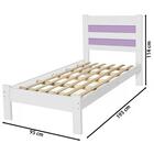 Cama Solteiro Madeira Maciça Lara Branco Lilas At Moveis