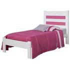 Cama Solteiro Madeira Maciça Lara Branco Rosa At Moveis