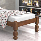Cama Solteiro Madeira Maciça Palmo - Castanho