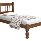 Cama Solteiro Madeira Maciça Palmo - Castanho