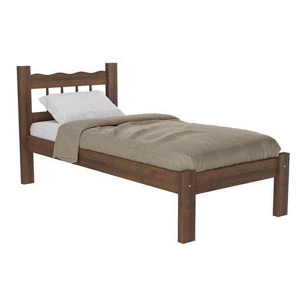 Cama Solteiro Madeira Maciça Para Colchão 78/88 X 188cm Madri