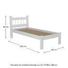 Cama Solteiro Madeira Maciça Para Colchão 78/88 X 188cm Madri