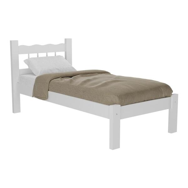 Cama Solteiro Madeira Maciça Para Colchão 78/88 X 188cm Madri
