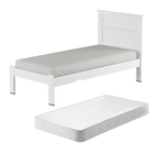 Cama Solteiro Madison Branco Com Colchão