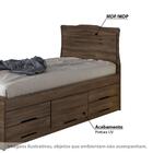 Cama Solteiro Mary Com 5 Gavetas - Café