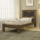 Cama Solteiro Mdf Virgínia Com Colchão Amêndoa/preto