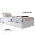 Cama Solteiro Meet 3 Gavetas Branco Fosco
