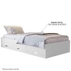 Cama Solteiro Meet 3 Gavetas Branco Fosco