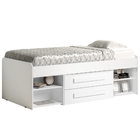 Cama Solteiro Mello com Gavetas Branco