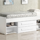 Cama Solteiro Mello com Gavetas Branco