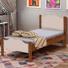 Cama Solteiro Moderna Âmbar Off White Rafaela Valen Móveis Co