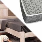 Cama Solteiro Moderna Avelã Castanho Amanda Framar Com Colchã