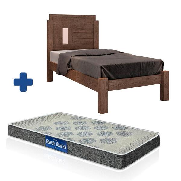 Cama Solteiro Moderna Chocolate Amanda Framar Com Colchão Pro