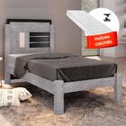 Cama Solteiro Moderna Com Colchão Cinza Preto Amanda Framar
