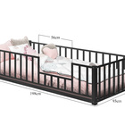 Cama Solteiro Montessoriana Com Estrado De Aço/ferro- Preto