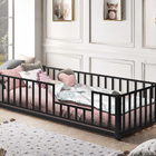 Cama Solteiro Montessoriana Com Estrado De Aço/ferro- Preto