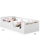 Cama Solteiro Montessoriana Moderna Proteção Lateral Branco
