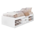 Cama Solteiro Multifuncional 2 Gavetas - Helen Branco