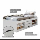 Cama Solteiro Multifuncional 2 Gavetas Kiara  Branco