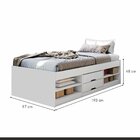 Cama Solteiro Multifuncional 2 Gavetas Kiara  Branco