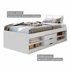 Cama Solteiro Multifuncional 2 Gavetas Kiara  Branco