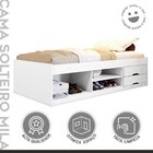 Cama Solteiro Multifuncional 2 Gavetas Mila Yescasa Branco