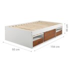 Cama Solteiro Multifuncional Kassie Cazarara Branco/mel