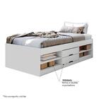 Cama Solteiro Multifuncional Kiara Com Gavetas Branco
