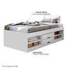 Cama Solteiro Multifuncional Kiara Com Gavetas Branco