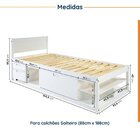 Cama Solteiro Multifuncional Madeira Maciça Irara Cabecasa Ma