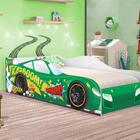Cama Solteiro Piloto Carro Verde Com Colchão