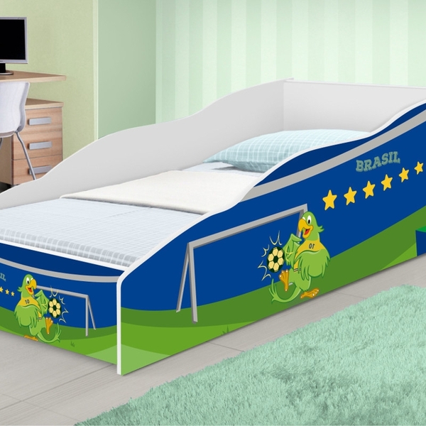 Cama Solteiro Play Copa do Mundo com Colchão
