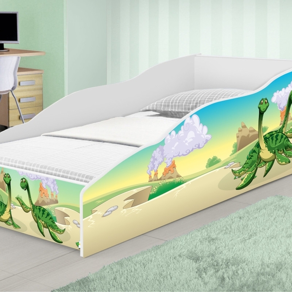 Cama Solteiro Play Dinossauros Irmãos com Colchão