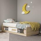 Cama Solteiro Porta 3d De Correr 3 Nichos Fox Mdp Politorno L