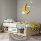 Cama Solteiro Porta De Correr 3d 3 Nichos Mdp Fox Legno Salin