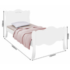 Cama Solteiro Princesa Charlotte Branca