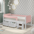 Cama Solteiro Quarto Bella Com 2 Baús Escada E Colchão