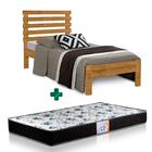 Cama Solteiro Rebeca New Imbuia Atraente Com Colchão Gazin