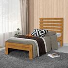 Cama Solteiro Rebeca New Imbuia Atraente Com Colchão Gazin