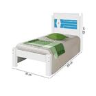 Cama Solteiro Reforçada Em Mdf Com Colchão Livia Branco E Azu