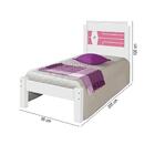 Cama Solteiro Reforçada Em Mdf Com Colchão Livia Branco E Ros