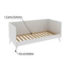 Cama Solteiro Retrô Estilo Sofá - Branco