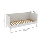 Cama Solteiro Retrô Estilo Sofá - Branco