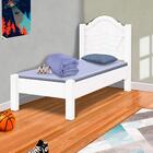Cama Solteiro Rustica Com Estrado 100% Mdf Master Branco Com
