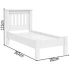 Cama Solteiro Rustica Com Estrado 100% Mdf Mega Branco