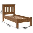 Cama Solteiro Rustica Com Estrado 100% Mdf Mega Castanho
