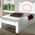 Cama Solteiro Selene Branco E Rosa