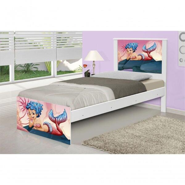 Cama Solteiro Sereia Nas Pedras Com Colchão