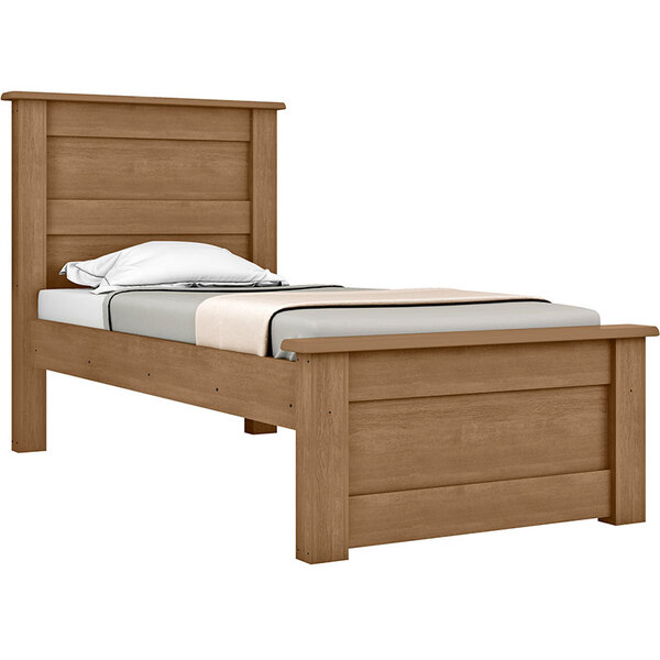 Cama Solteiro Siena – Móveis Lanza - Noce Bronze